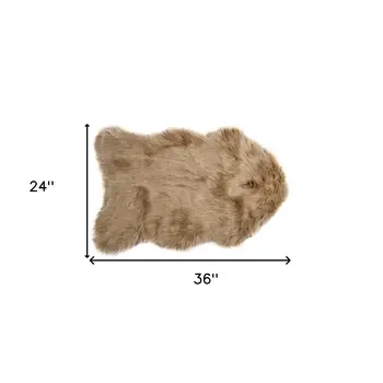 2' X 3' Tan Shag Area Rug