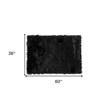 3' X 5' Black Shag Area Rug