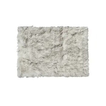 3' X 5' Gray Faux Fur Area Rug