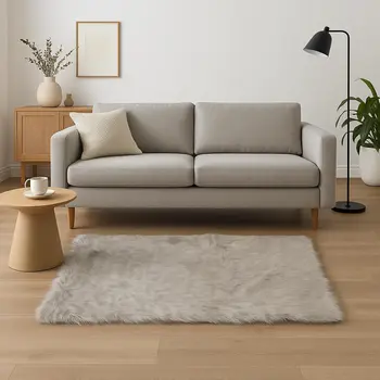 5' X 8' Gray Shag Area Rug