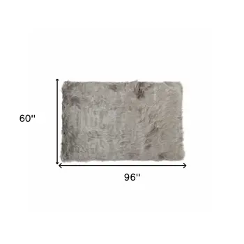 5' X 8' Gray Shag Area Rug