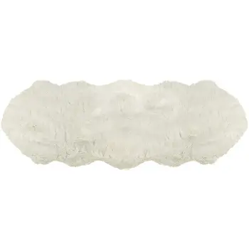 6' Off White Faux Sheepskin Flokati Area Rug