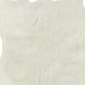 5' X 8' Off White Faux Fur Hand Knotted Washable Area Rug