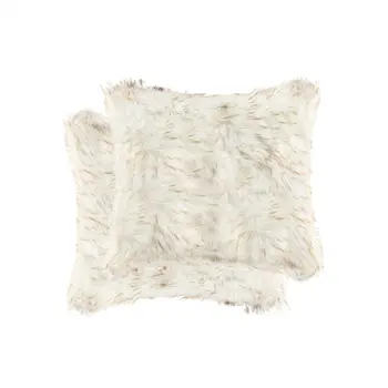 18" X 18" X 5" Gradient Tan Faux  Pillow 2 Pack