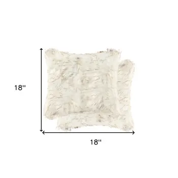 18" X 18" X 5" Gradient Tan Faux  Pillow 2 Pack