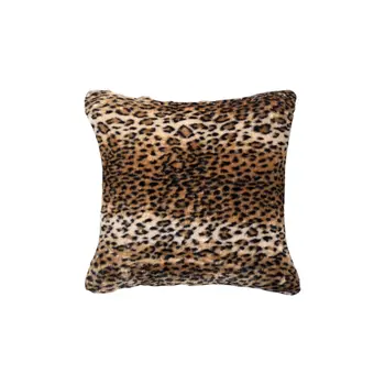 Set of Two 18" Black and Orange Faux Fur Throw Pillow