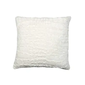 Set of Two Ivory Faux Fur Throw Pillow