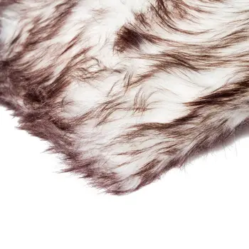 2' X 3' Brown And White Shag Area Rug