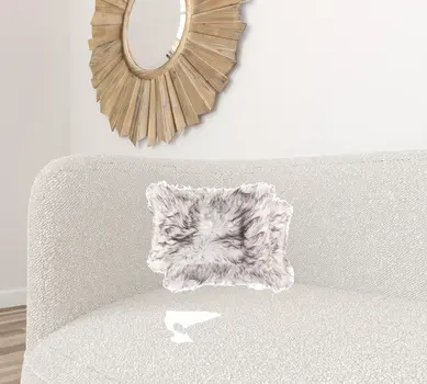 Set of Two 12" X 20" Chocolate Faux Fur Throw Pillow