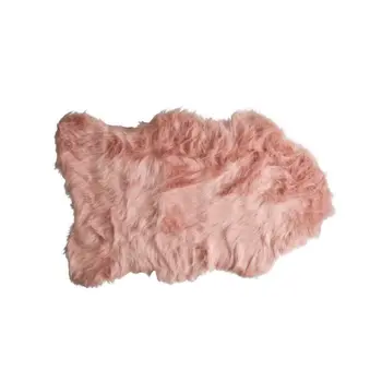 2' X 3' Dusty Rose Faux Sheepskin Washable Area Rug