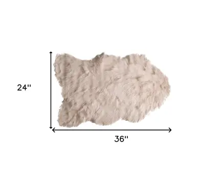 2' X 3' Taupe Faux Sheepskin Washable Area Rug