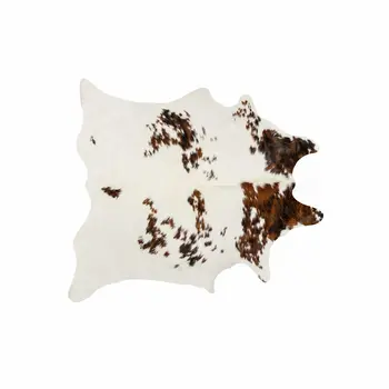 6' X 7' Brown And White Cowhide Area Rug