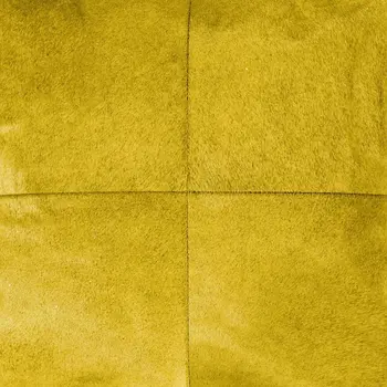 18" Yellow Cowhide Throw Pillow