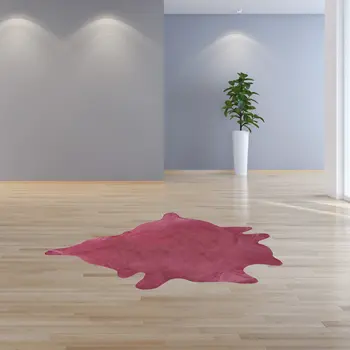 5' X 7' Fuchsia Cowhide Area Rug