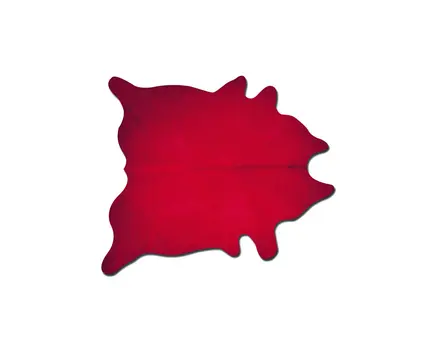 5' X 7' Red Cowhide Area Rug