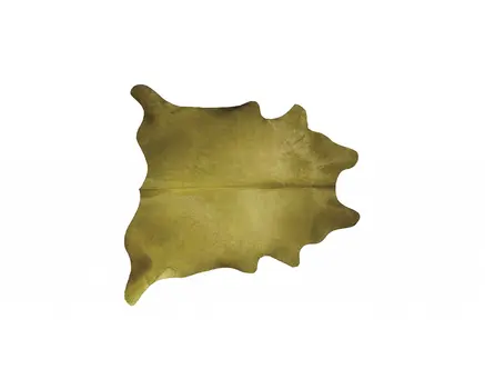 5' X 7' Lime Green Cowhide Area Rug