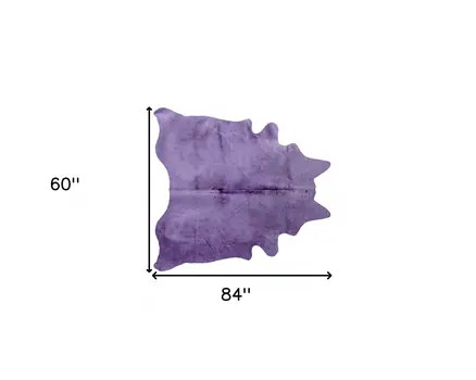 5' X 7' Purple Cowhide Hand Tufted Area Rug