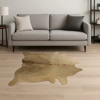 5' X 7' Taupe Cowhide Cowhide Print Area Rug
