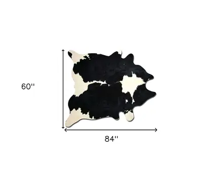 5' X 7' Black And White Cowhide Area Rug