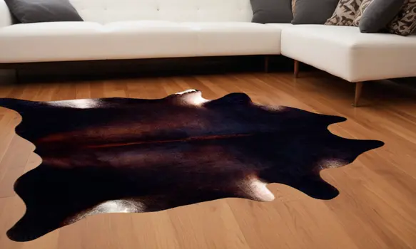 5' X 7' Black And Dark Brown Cowhide Area Rug