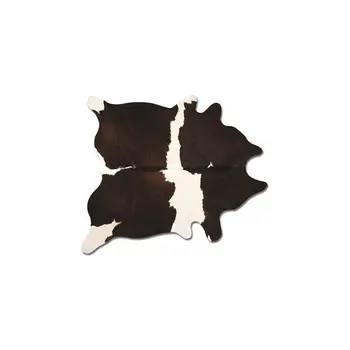 5' X 7' Brown And White Cowhide Cowhide Print Area Rug