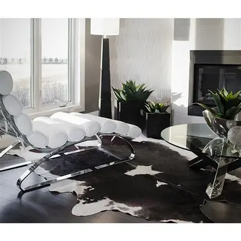 5' X 7' Brown And White Cowhide Cowhide Print Area Rug