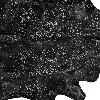 5' X 7' Black And Silver Cowhide Cowhide Print Area Rug