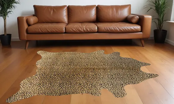 5' X 7' Brown And Black Cowhide Area Rug