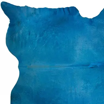 5' X 7' Blue Cowhide Handmade Area Rug