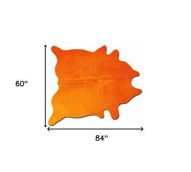 5' X 7' Orange Cowhide Area Rug