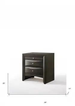 25" Solid Wood Two Drawer Nightstand