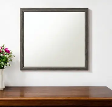 35" Gray Wood Framed Accent Mirror
