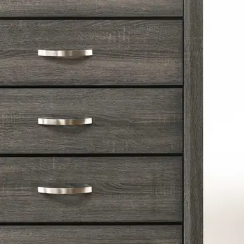 31" Gray Manufactured Wood Five Drawer Chest