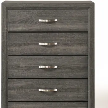 31" Gray Manufactured Wood Five Drawer Chest