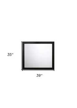 Rectangular Beveled Wooden Mirror