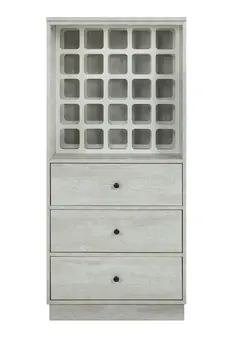 24" Off White Bar Cabinet With Three Drawers