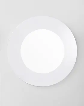 40" White Round Wood Framed Accent Mirror