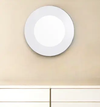 40" White Round Wood Framed Accent Mirror