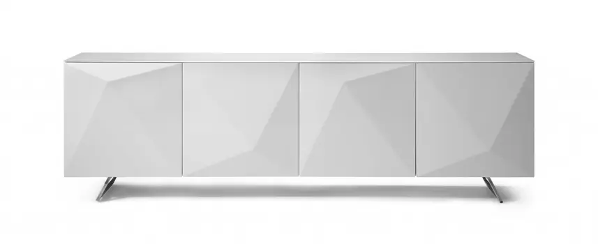 94" White Glass Solid Console Table