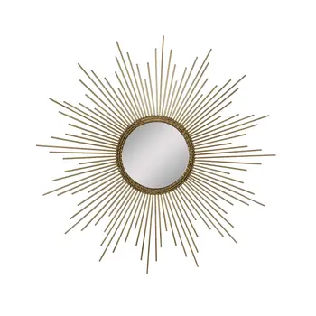 26" Gold Sunburst Metal Framed Accent Mirror