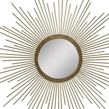 26" Gold Sunburst Metal Framed Accent Mirror