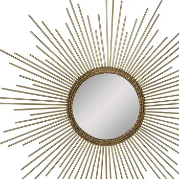 26" Gold Sunburst Metal Framed Accent Mirror