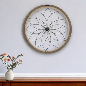 Distressed Chic Flower Metal And Wood Wall Decor
