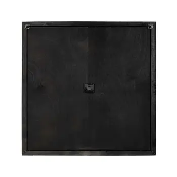 Square Distressed Wood And Metal Wall Clock