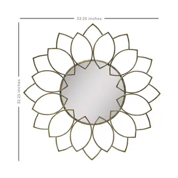 32" Antiqued Bronze Novelty Metal Framed Accent Mirror