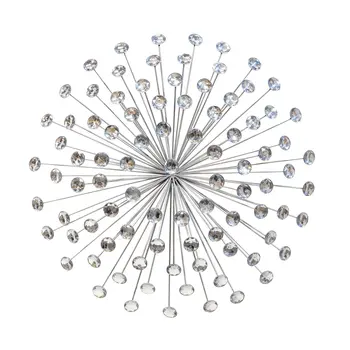 24" Contemporary Silver And Faux Crystal Bling Wall Decor
