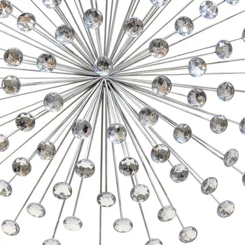 24" Contemporary Silver And Faux Crystal Bling Wall Decor
