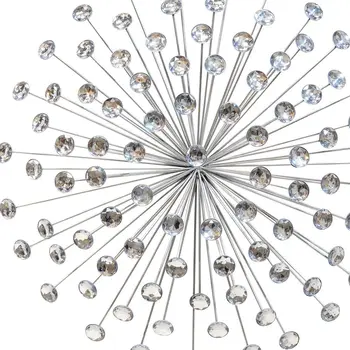 24" Contemporary Silver And Faux Crystal Bling Wall Decor