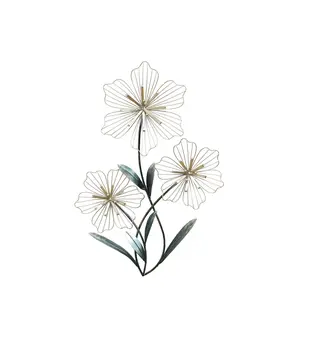 30" X 19" Silver Metal Flower Wall Decor
