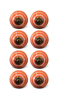 1.5" X 1.5" X 1.5" Bronze White And Orange  Knobs 8 Pack